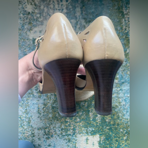 Vintage 90s Eitenne Aigner Vow tan leather ankle strap mary janes, size 8.5M - Picture 9 of 15